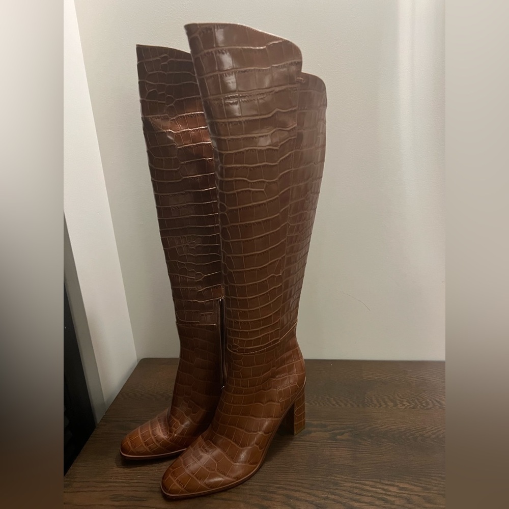 Marc Fisher Croc Embossed OTK Boots Sz. 9.5